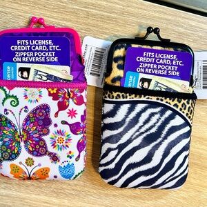 Colorful Bundle of 2  Neoprene Cigarette Case with Card and license pocket